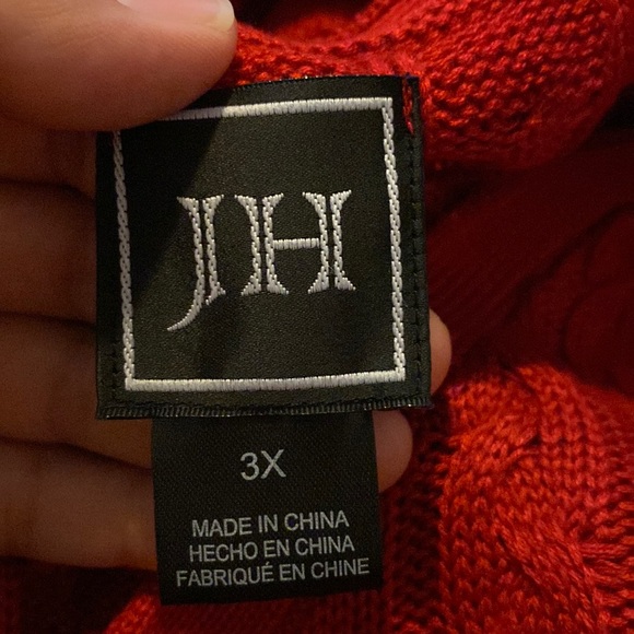 Jessica Howard Red Knit Sweater Dress 3/4 Sleeve - Picture 4 of 5